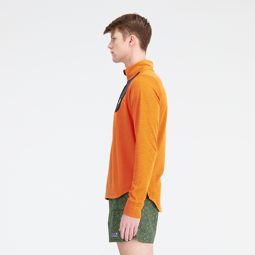 New Balance NB Heat Grid Half Zip in ORANGE