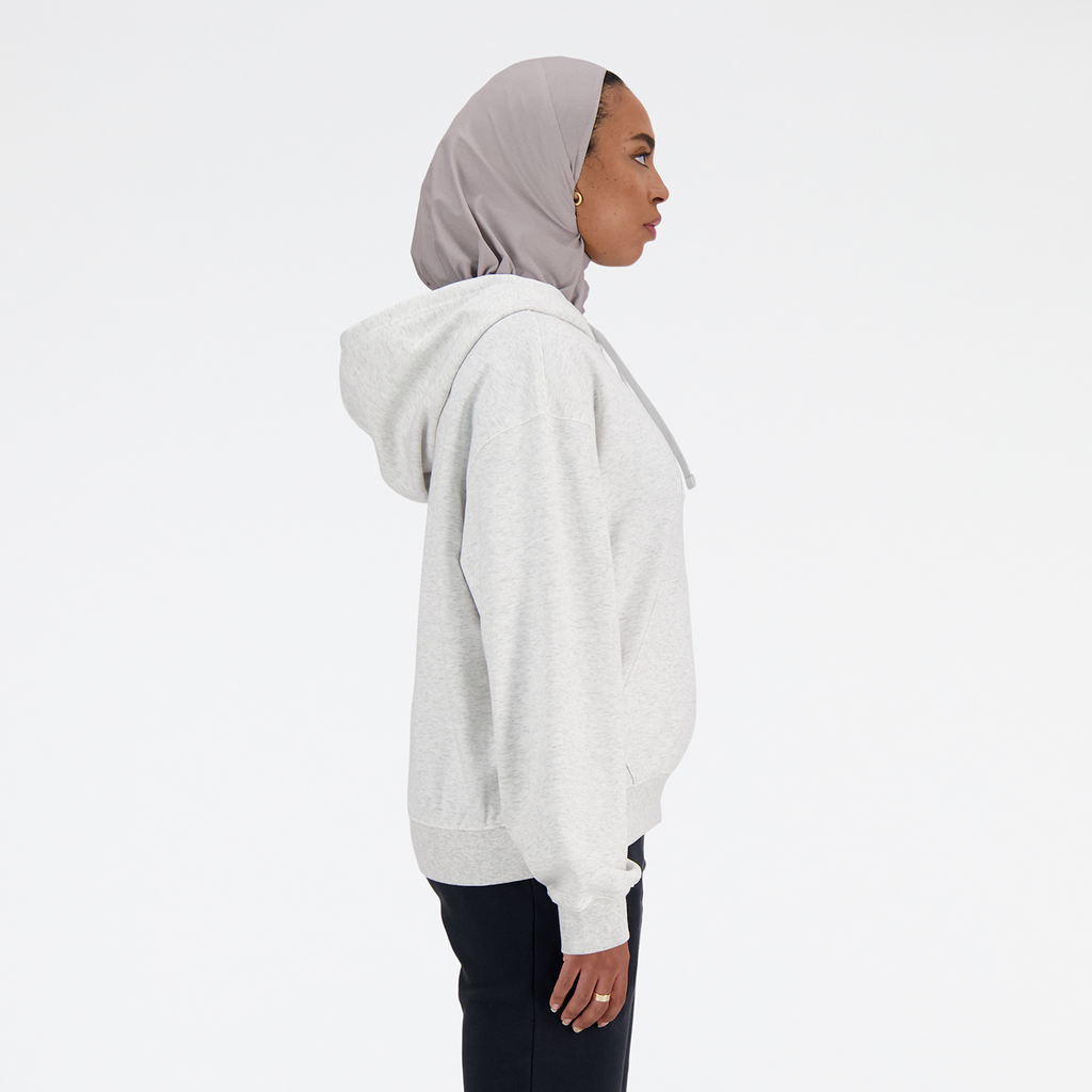 New Balance W Sport Essentials French Terry Stacked Logo Hoodie in GRAU