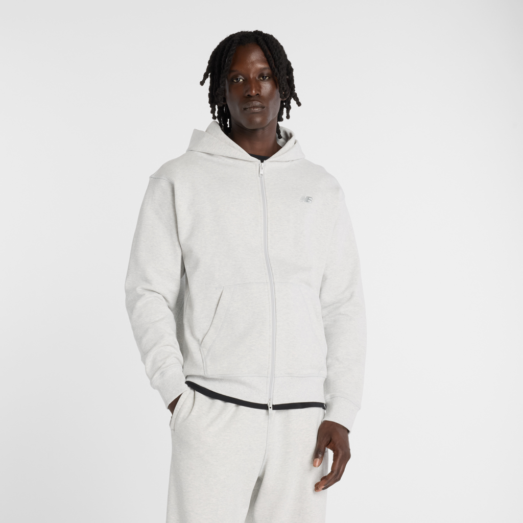 New Balance Athletics French Terry Full Zip in GRAU