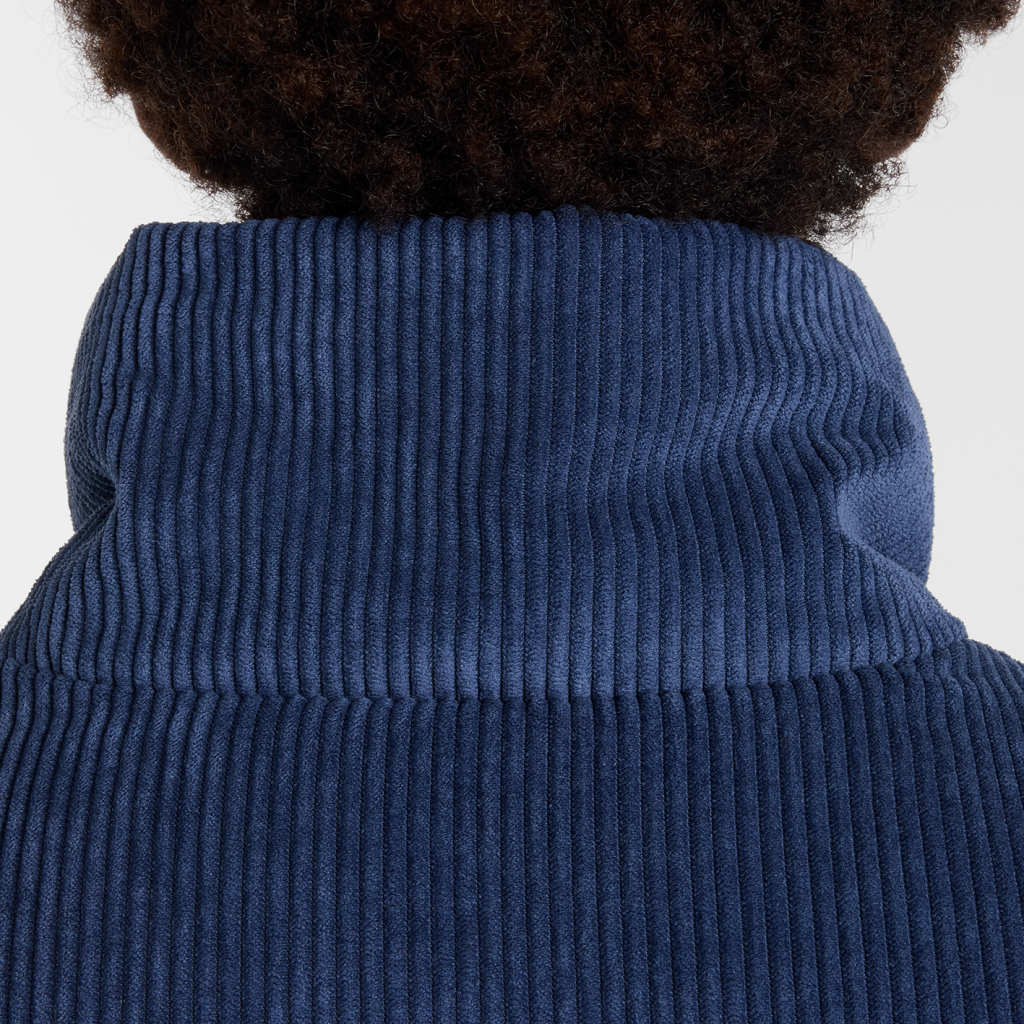 New Balance Corduroy Puffer Jacket in BLAU