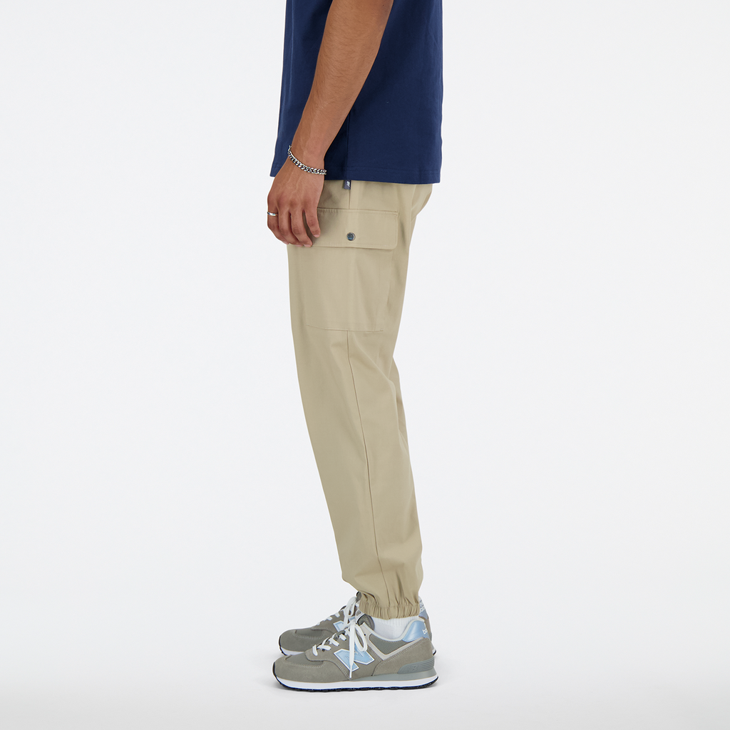 New Balance Twill Cargo Jogger in BEIGE