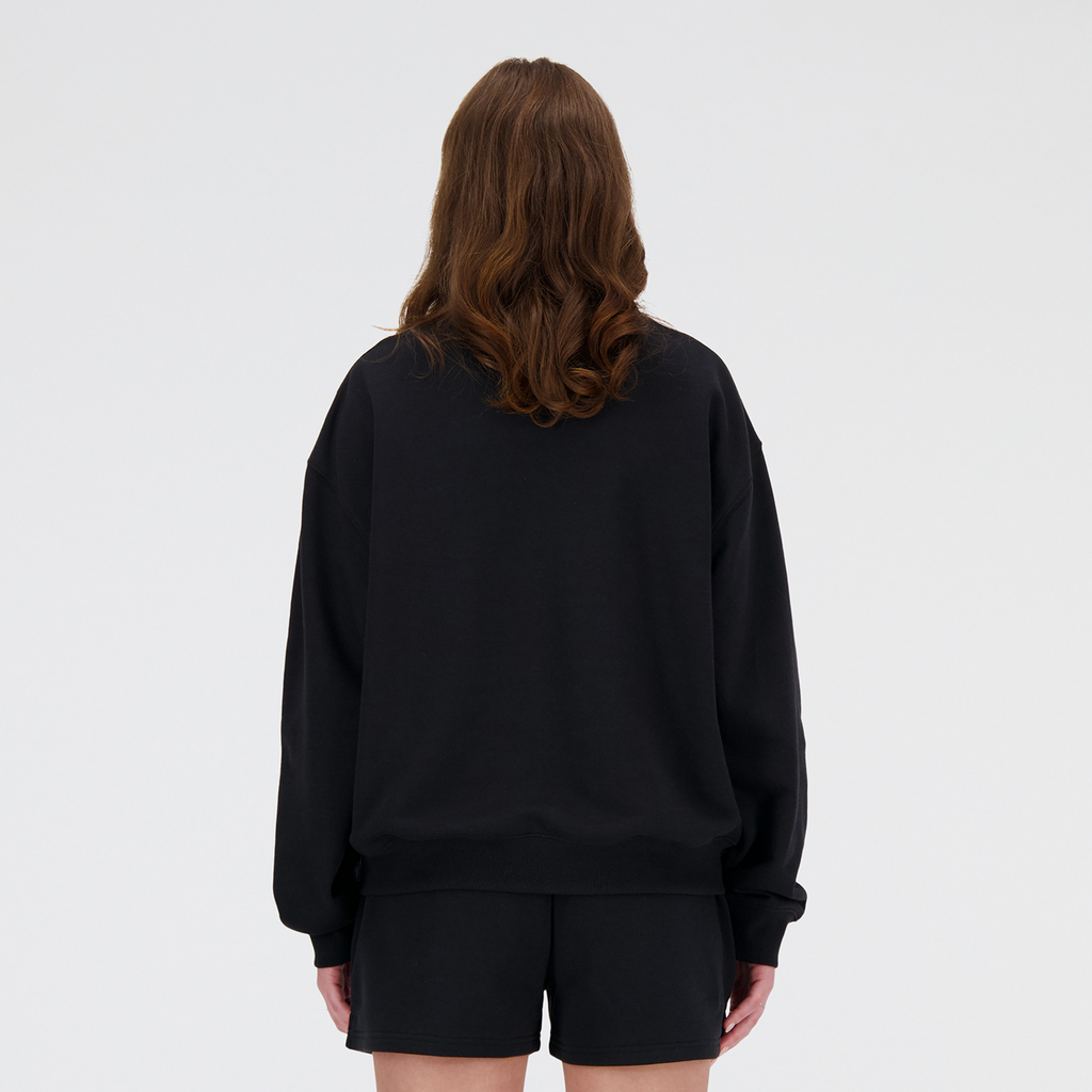 New Balance W Sport Essentials French Terry Small Logo Crew in SCHWARZ