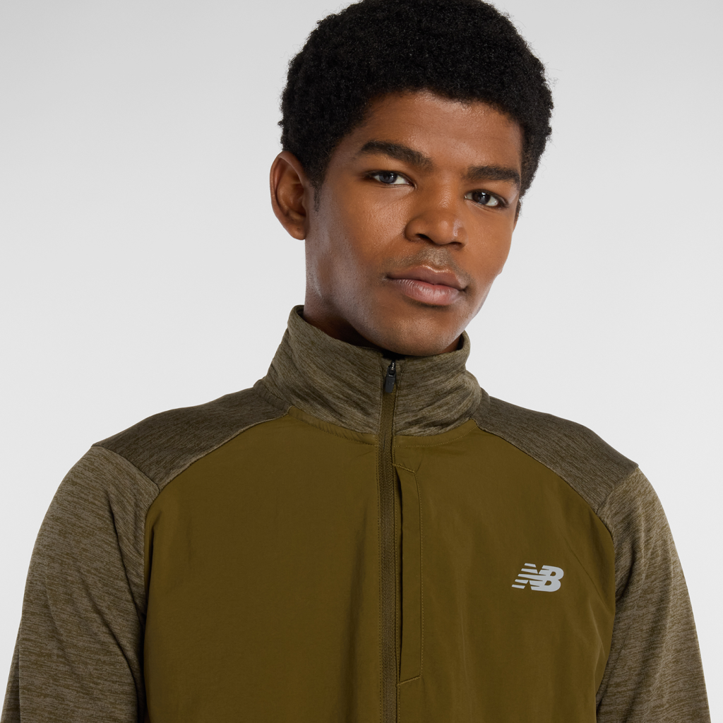 New Balance Athletics Heat Grid 1/2 Zip in BRAUN