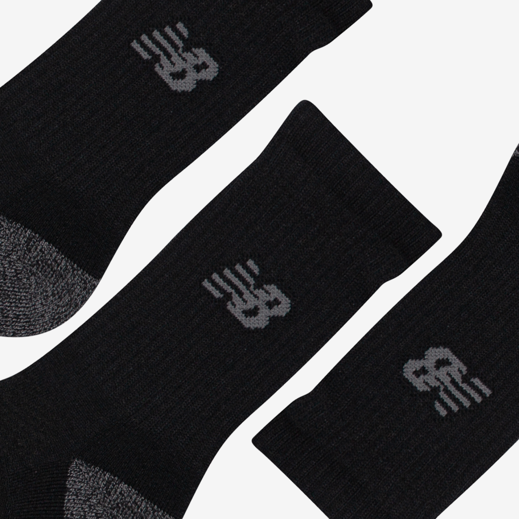 New Balance Youth Active Crew Socks 3 Pack in SCHWARZ