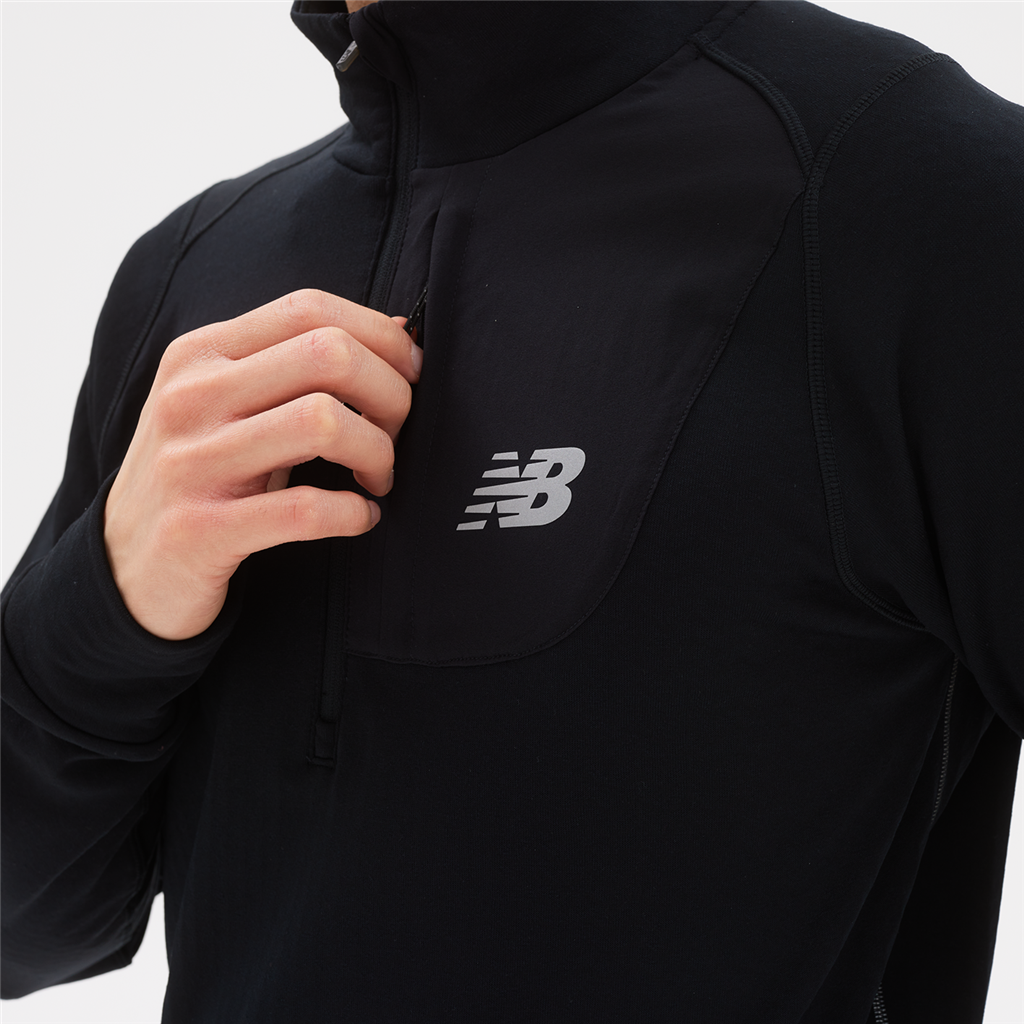 New Balance NB Heat Grid Half Zip in SCHWARZ