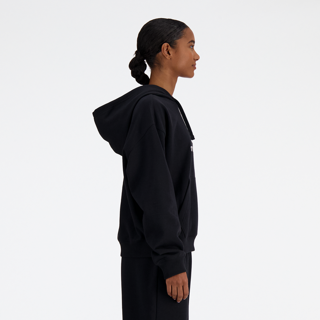 New Balance W Sport Essentials French Terry Stacked Logo Hoodie in SCHWARZ