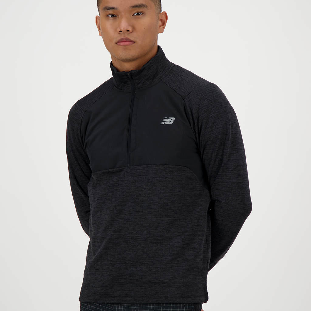 New Balance Athletics Heat Grid 1/2 Zip in SCHWARZ