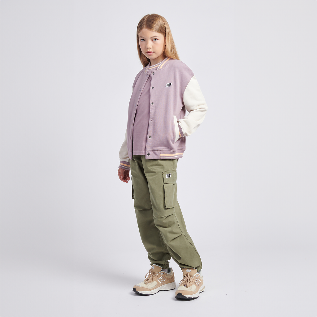 New Balance G NB Premium Loop Back Baseball Jacket in VIOLETT