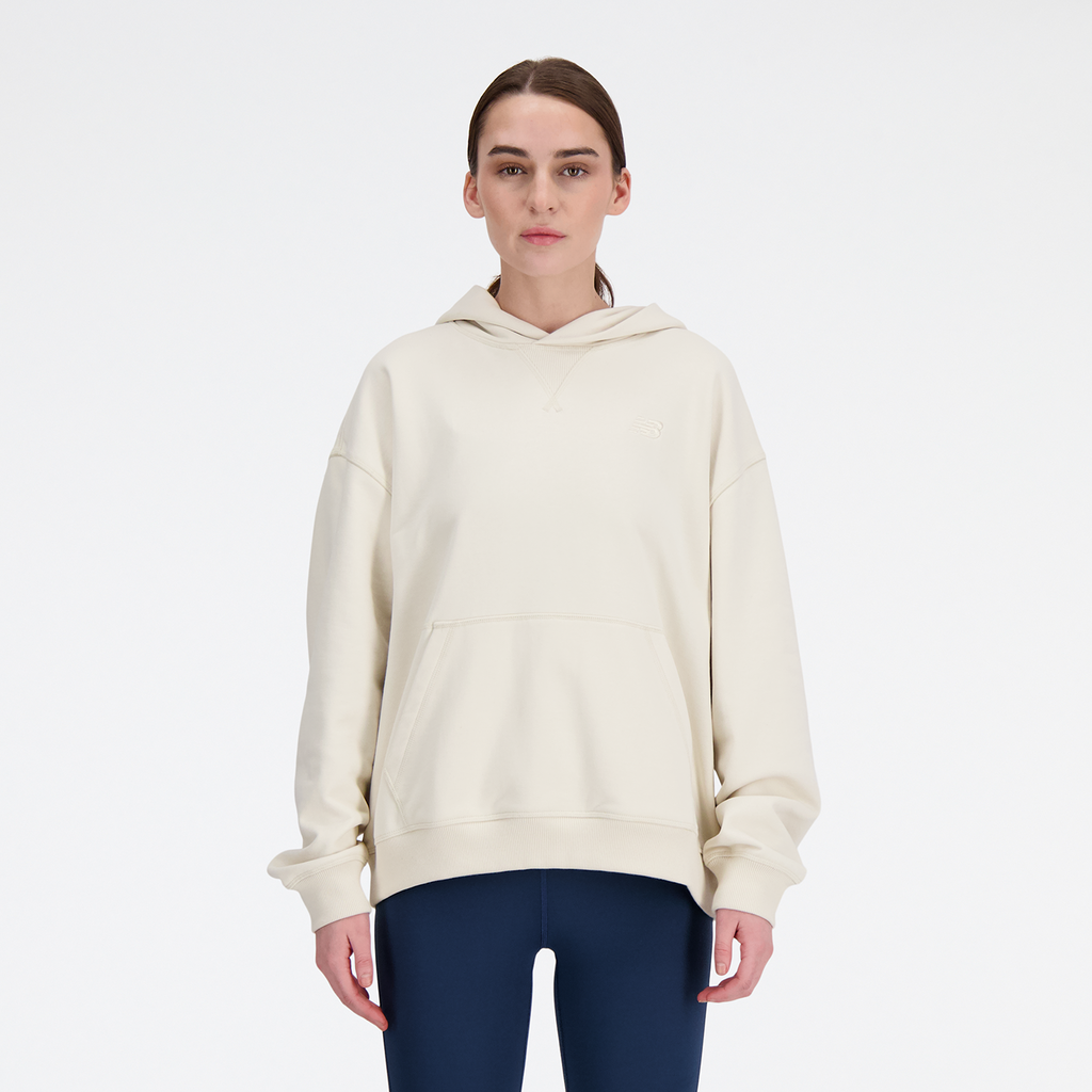 New Balance W NB Athletics French Terry Hoodie in BEIGE
