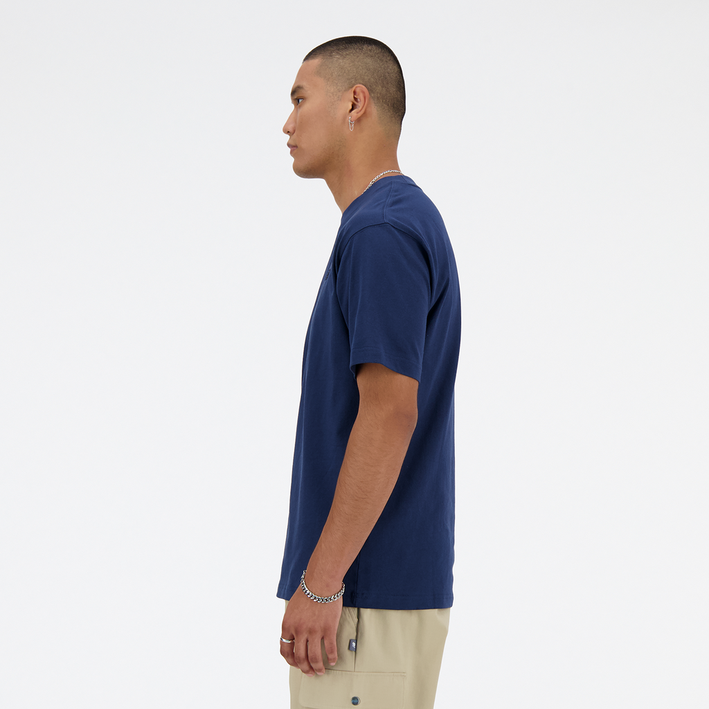 New Balance NB Athletics Cotton T-Shirt in BLAU