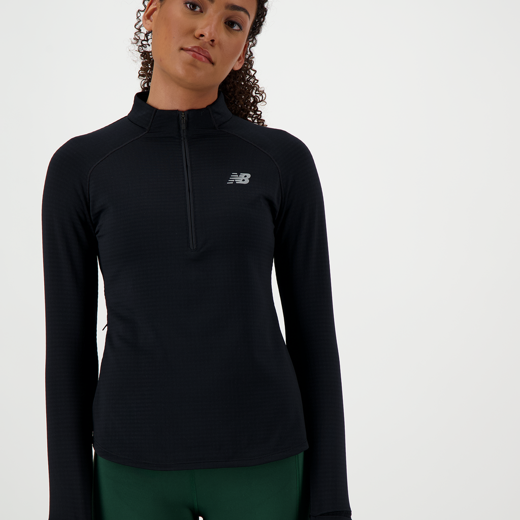 New Balance W Athletics Heat Grid Half Zip in SCHWARZ