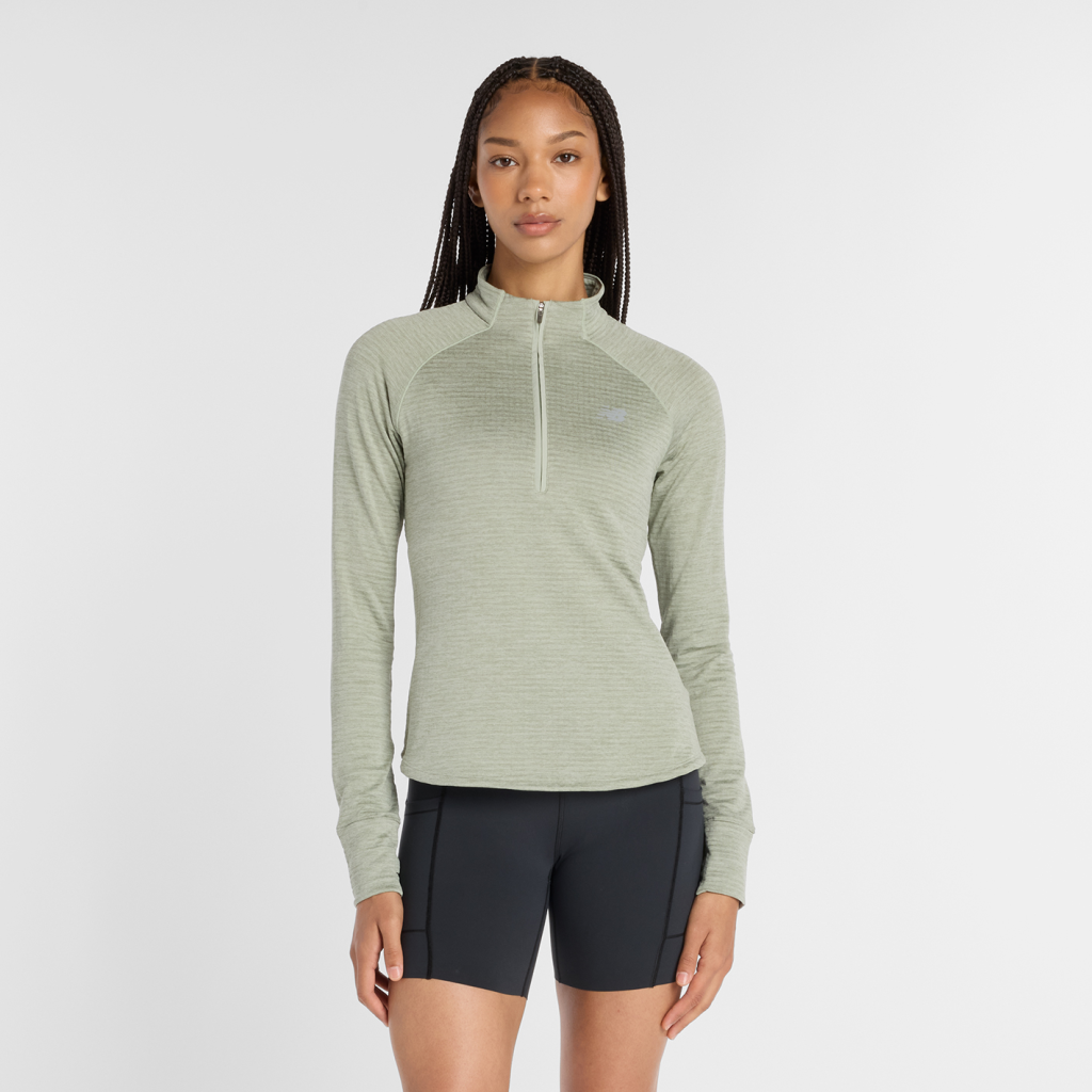 New Balance W Athletics Heat Grid Half Zip in GRÜN