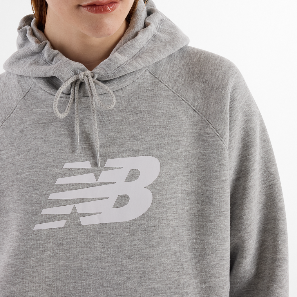 New Balance W Sport Fleece Logo Hoodie in GRAU