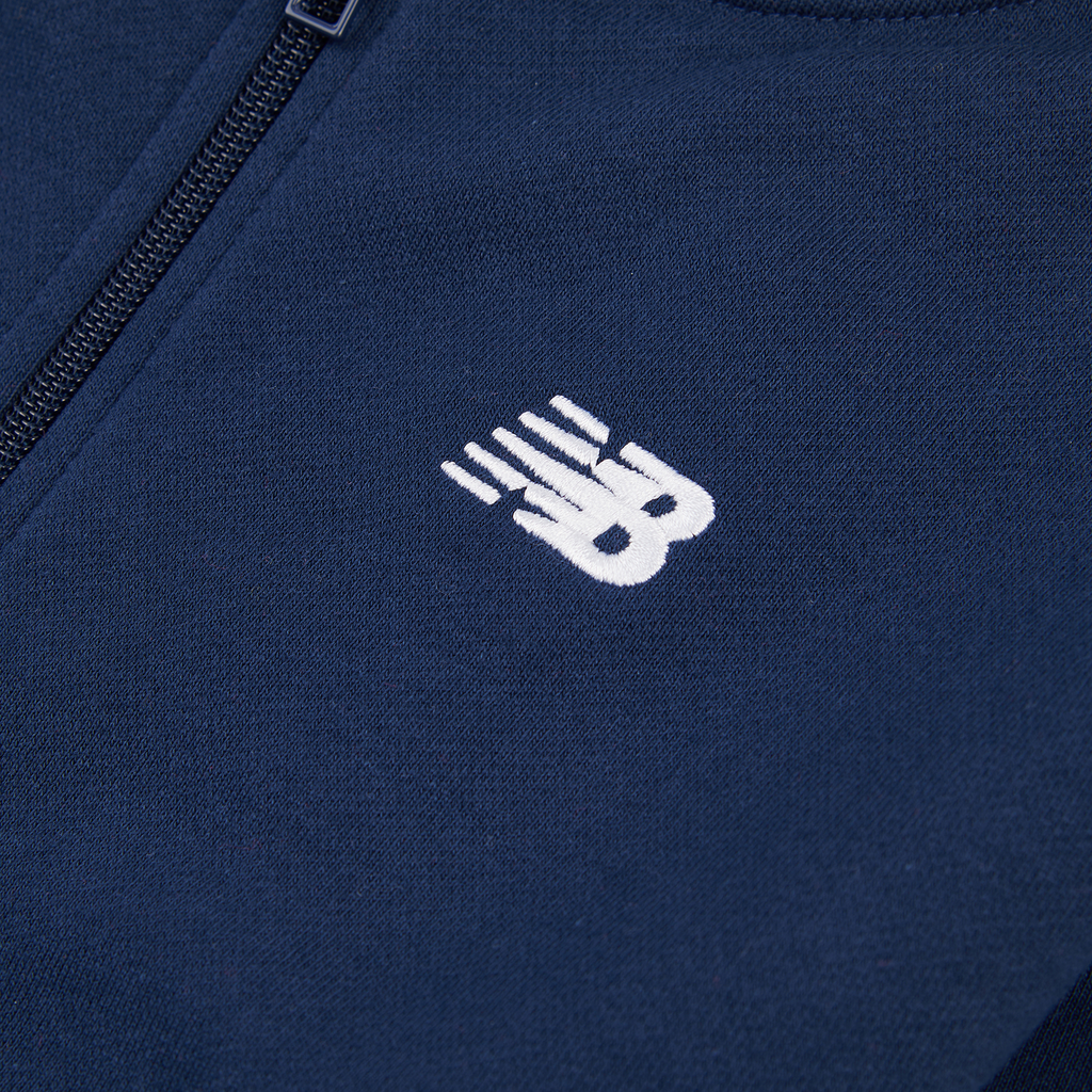 New Balance B New Balance French Terry Small Logo FZ Hoodie in BLAU
