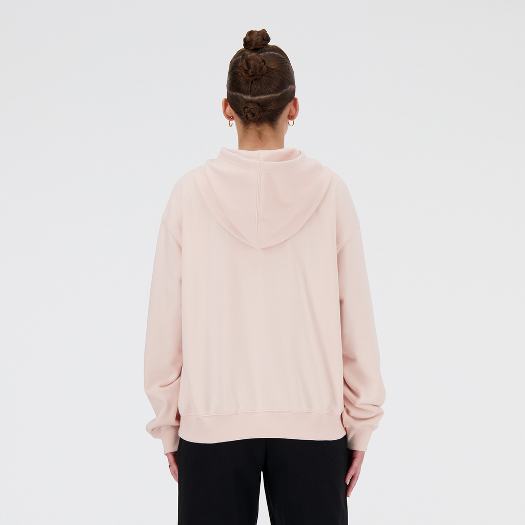 W Sport Essentials French Terry Stacked Logo Hoodie quartz pink model_bild_back_brandshop