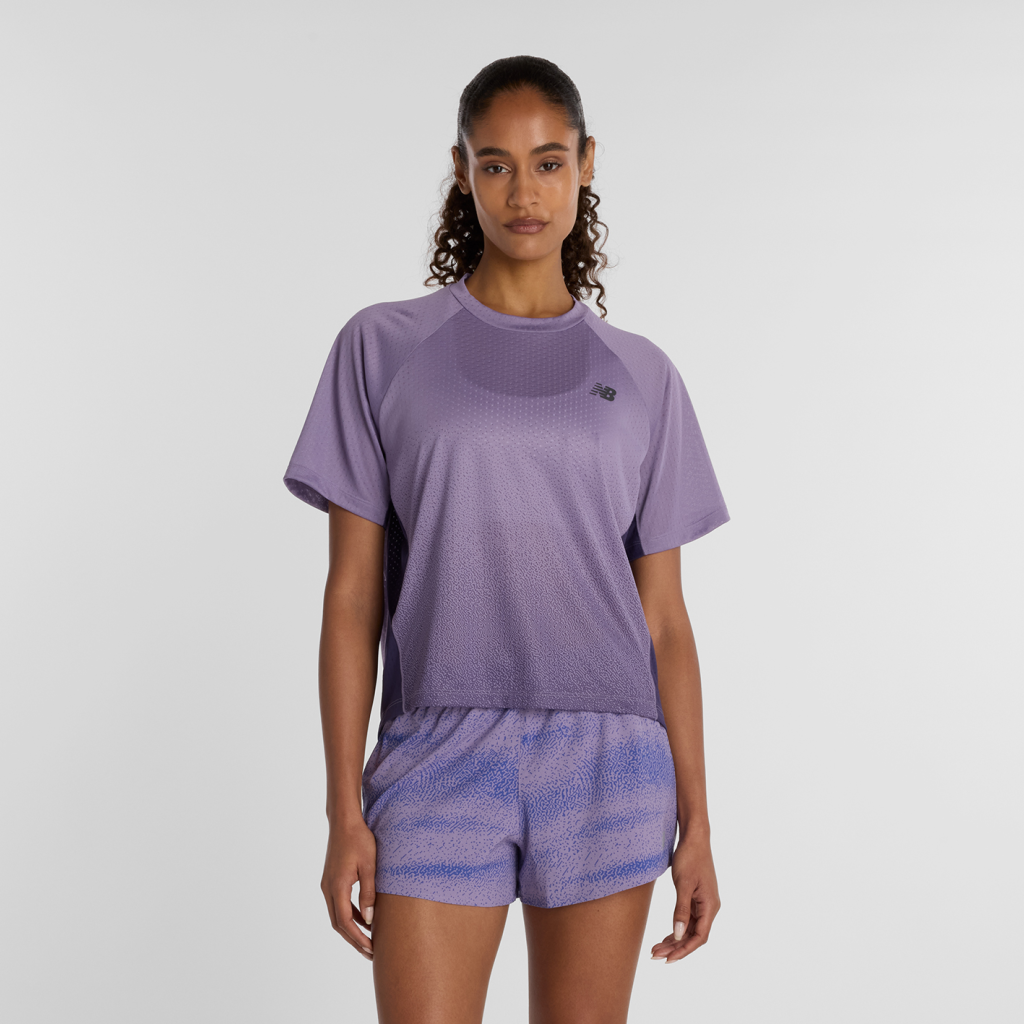 New Balance W Viz-Tech Run T-Shirt in VIOLETT