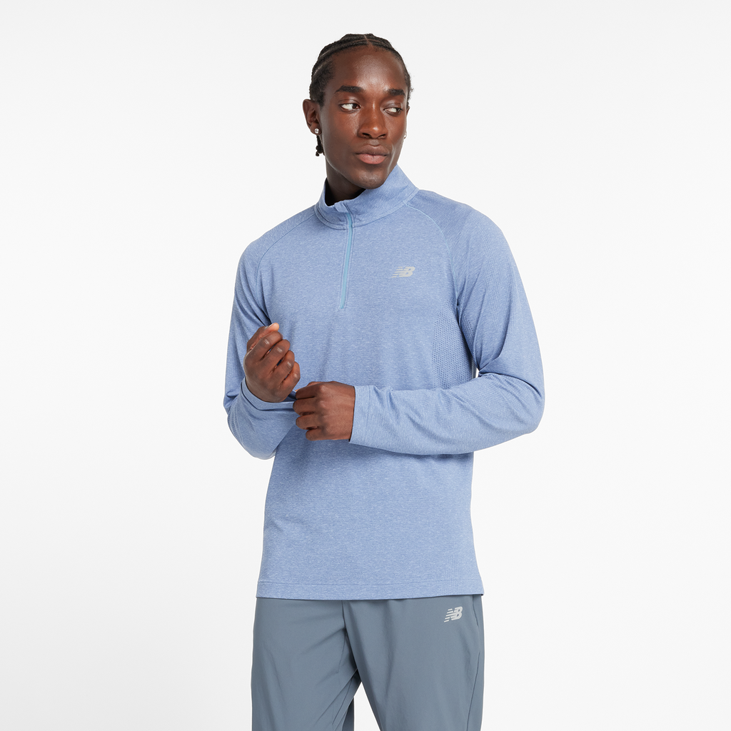 NB Athletics Seamless 1/4 Zip heron blue Hauptbild_brandshop