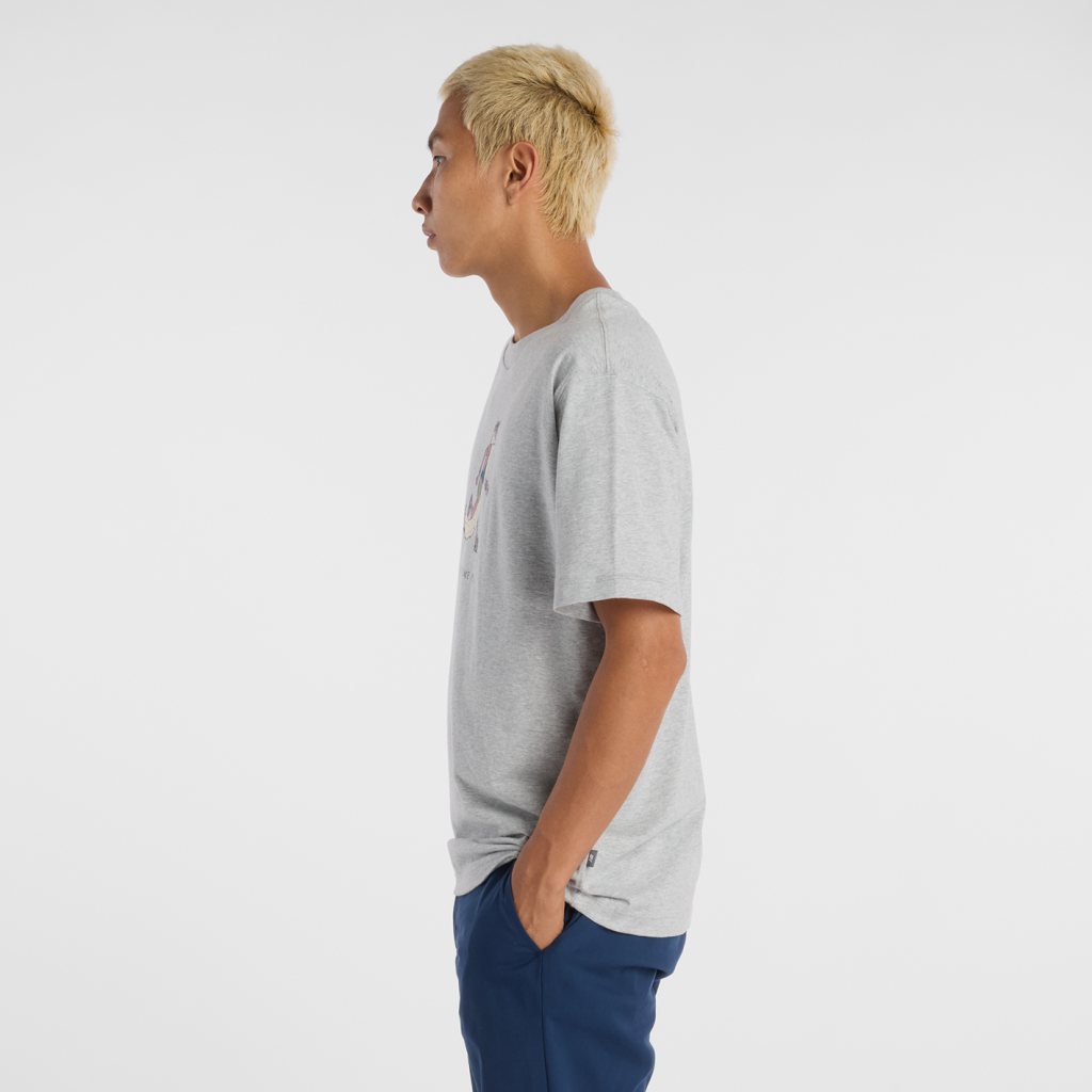 New Balance Bearded Runner T-Shirt in GRAU