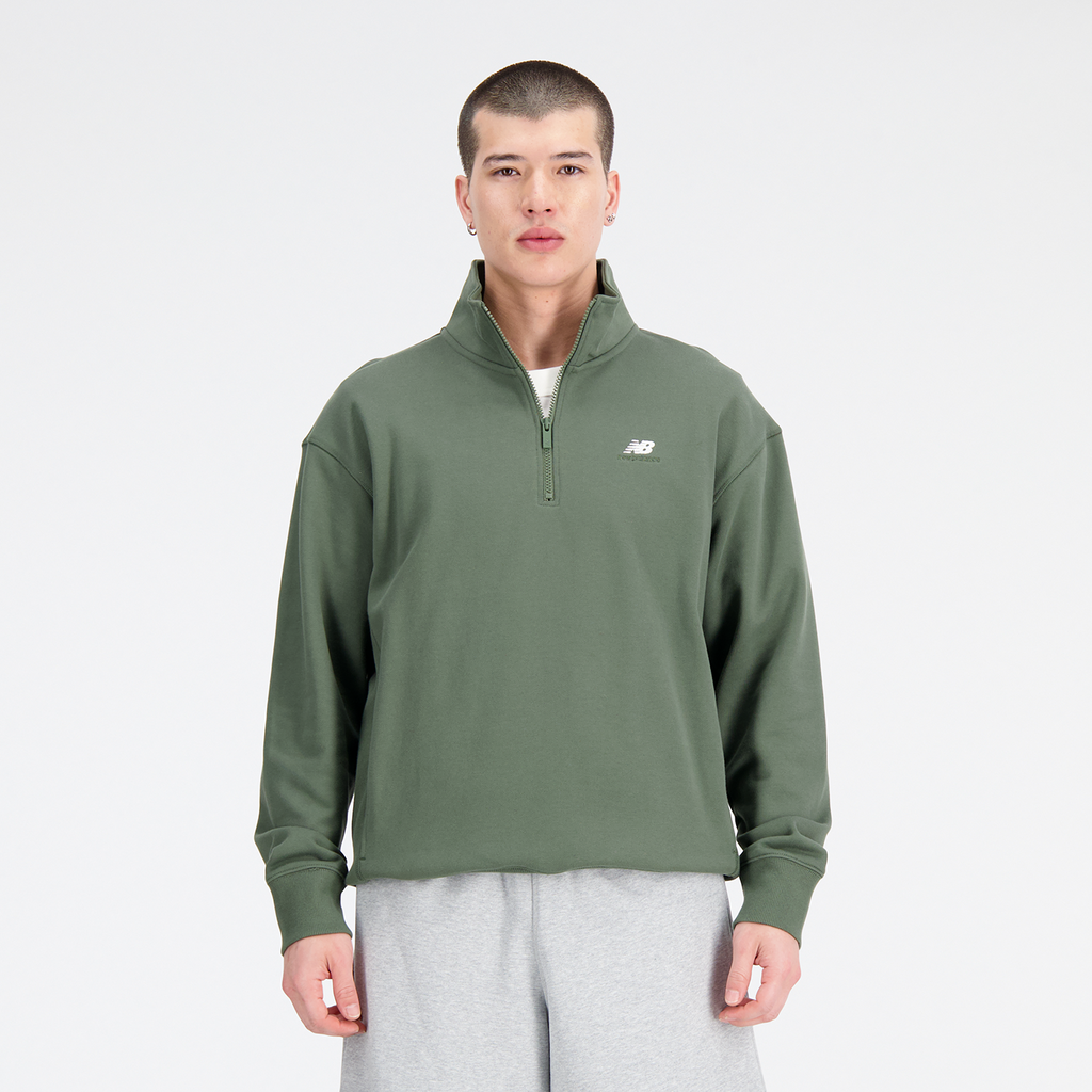 Athletics Remastered 1/4 Zip deep olive green Hauptbild_brandshop