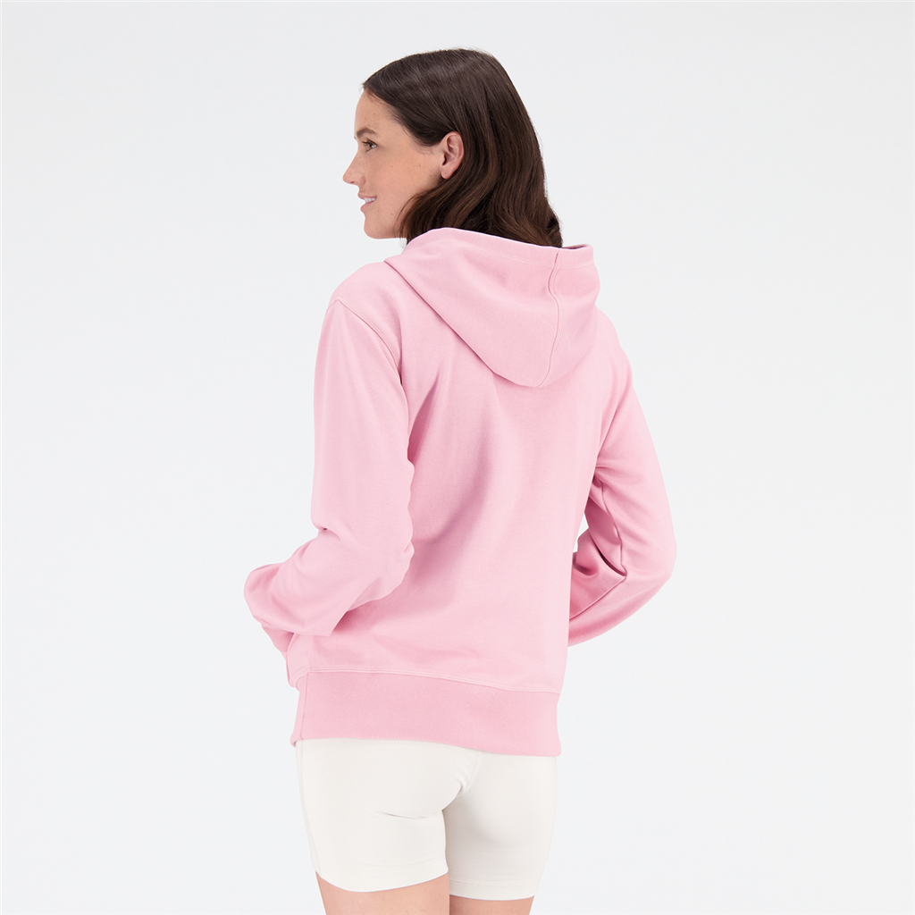 W Essentials Stacked Logo Full Zip Hoodie hazy rose model_bild_back_brandshop