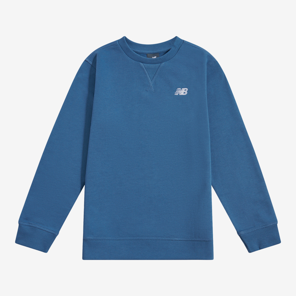 New Balance B New Balance French Terry Small Logo Crew in BLAU