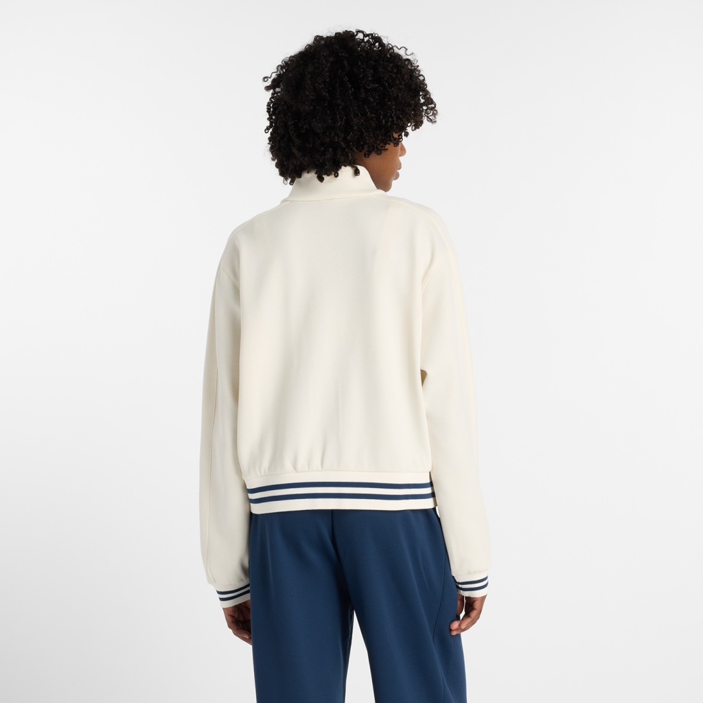 New Balance W Post Season Pique Track Jacket in GRAU