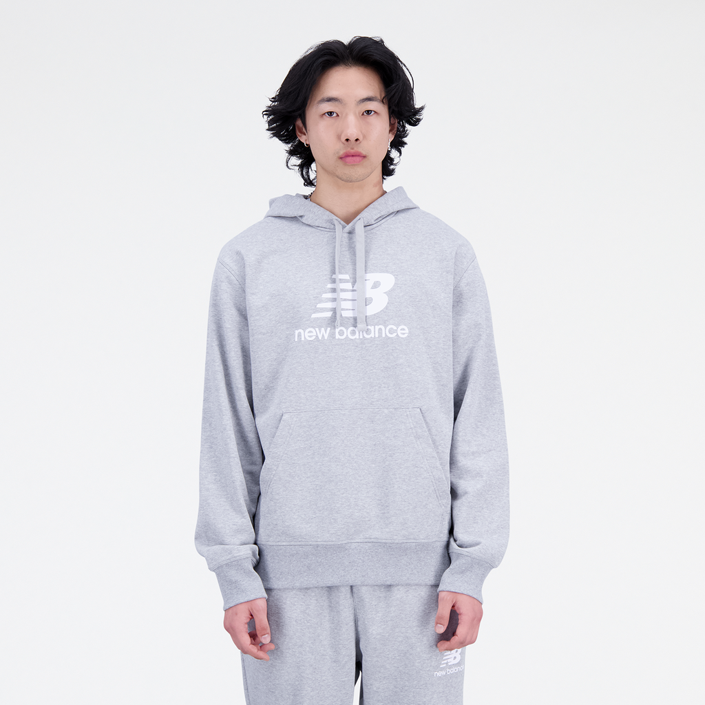 Essentials Stacked Logo Hoodie athletic grey Hauptbild_brandshop