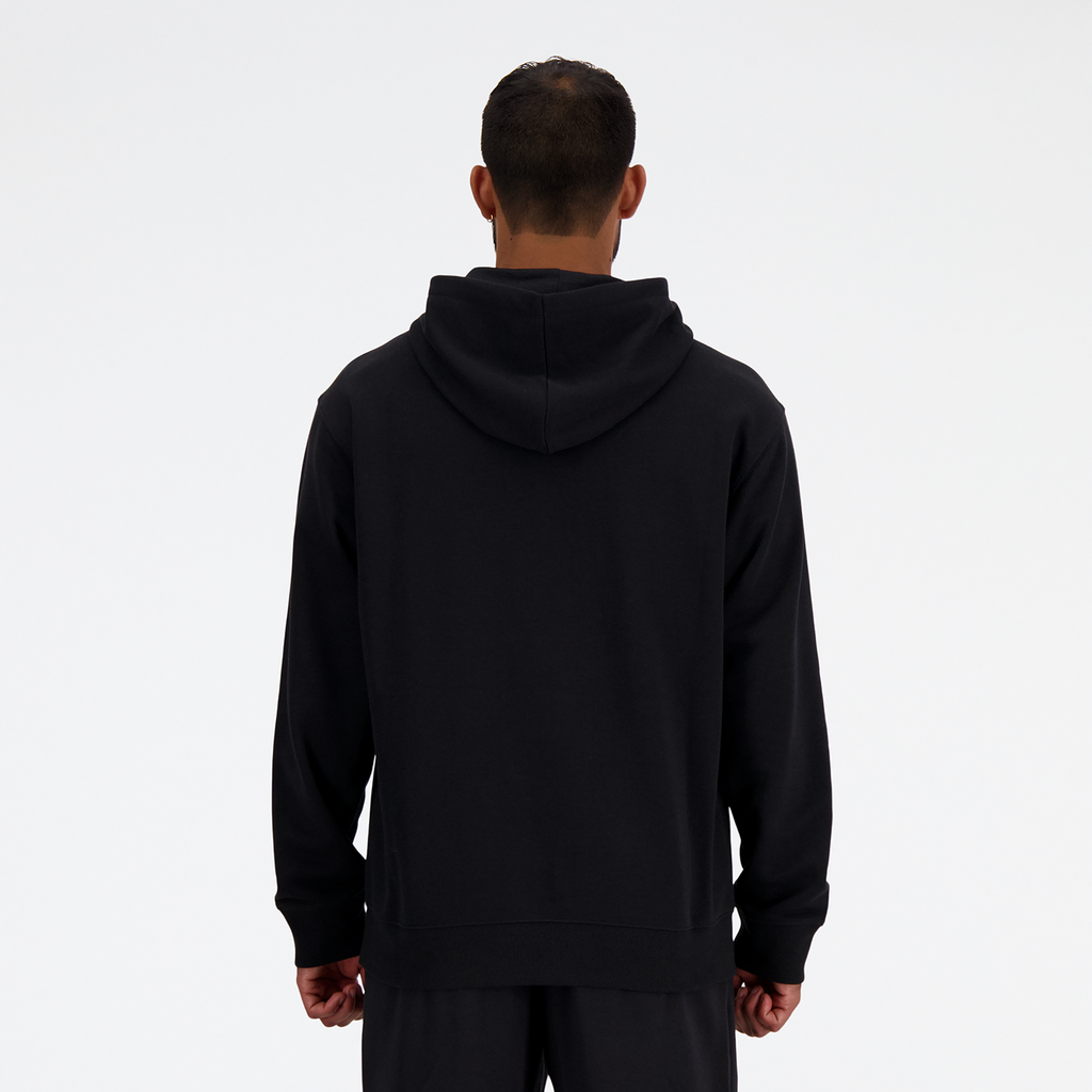 New Balance Sport Essentials Stacked Logo French Terry Hoodie in SCHWARZ