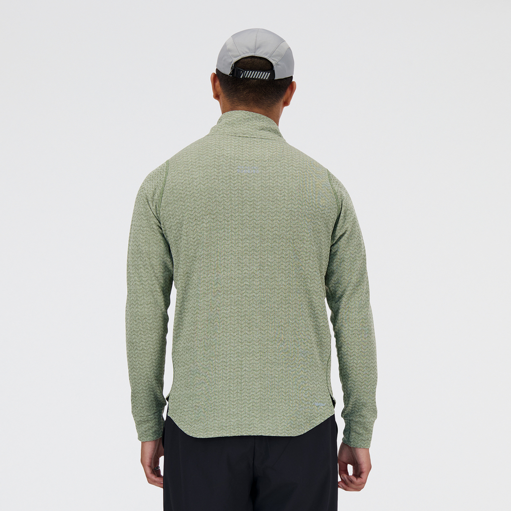 NB Heat Grid Half Zip dark olivine heather model_bild_back_brandshop