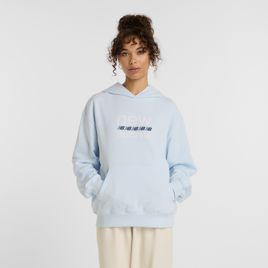 New Balance Sport Graphic French Terry Hoodie in BLAU