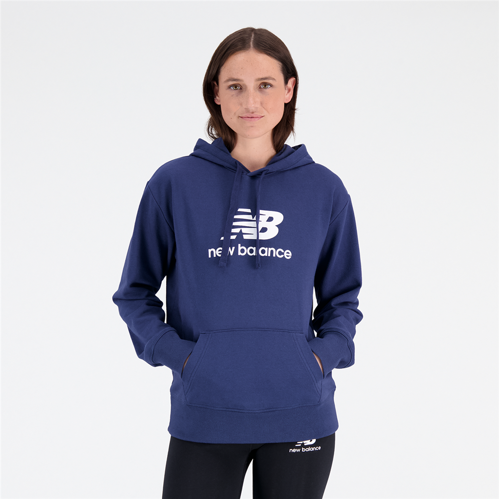 W Essentials Stacked Logo Hoodie nb navy Hauptbild_brandshop