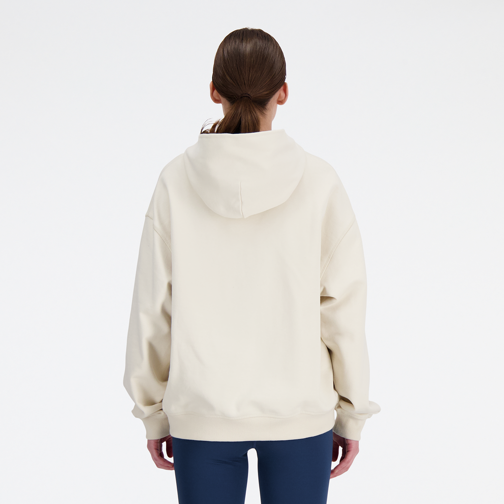 W NB Athletics French Terry Hoodie linen model_bild_back_brandshop