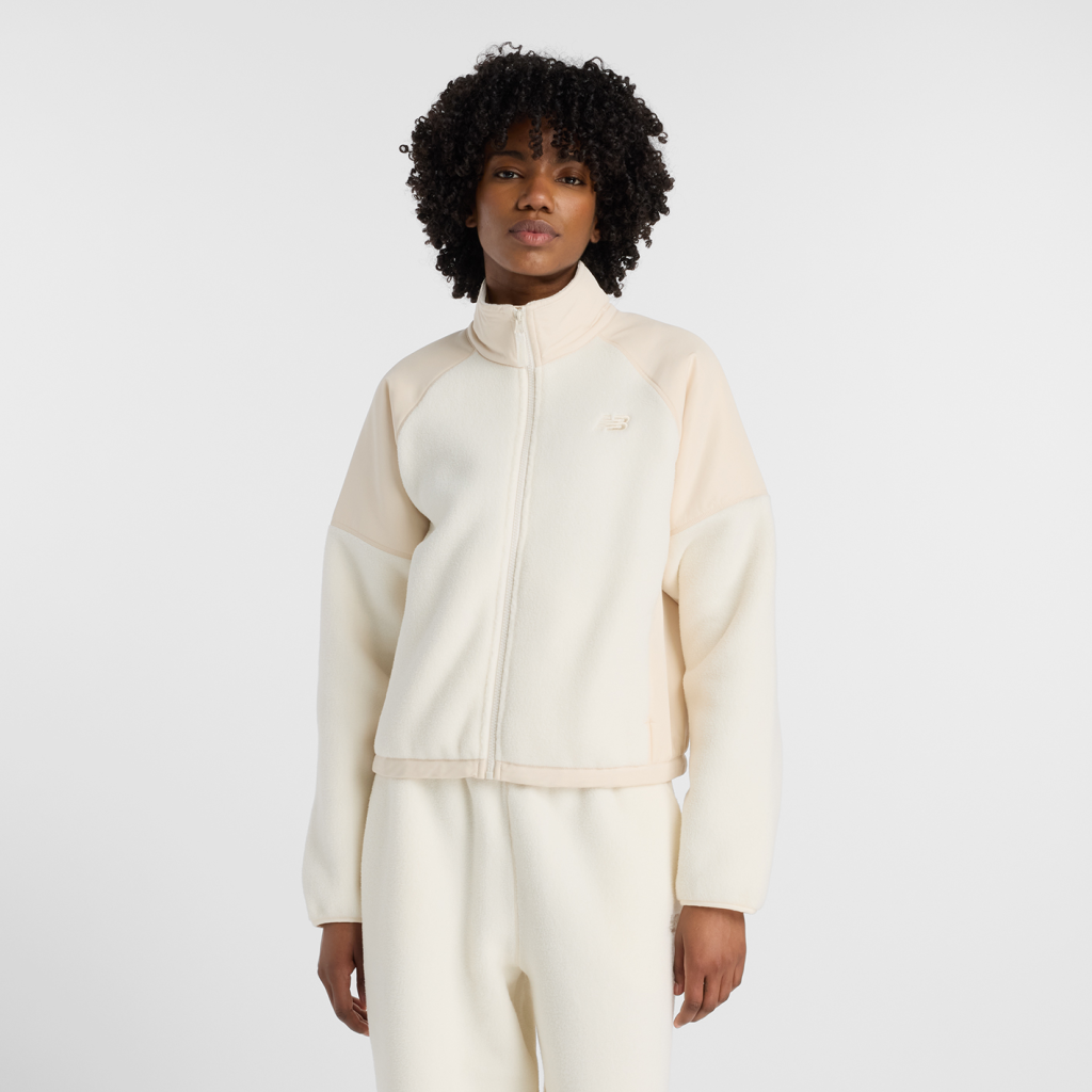 New Balance W High Pile Fleece Jacket in GRAU