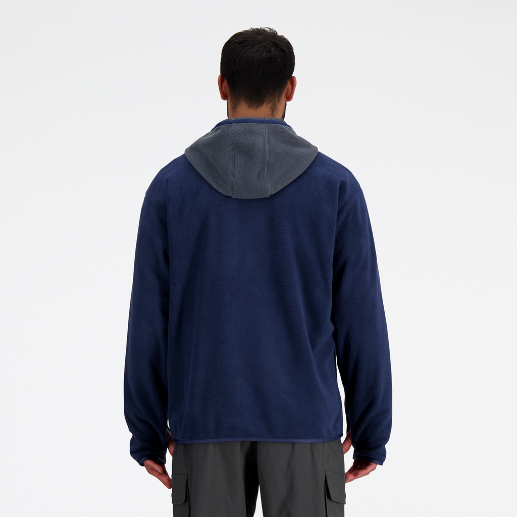 Polar Fleece Hooded Jacket nb navy model_bild_back_brandshop