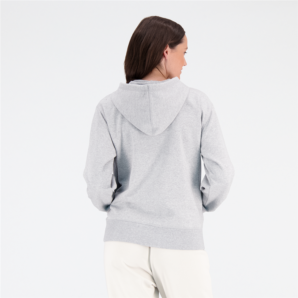 W Essentials Stacked Logo Full Zip Hoodie athletic grey model_bild_back_brandshop