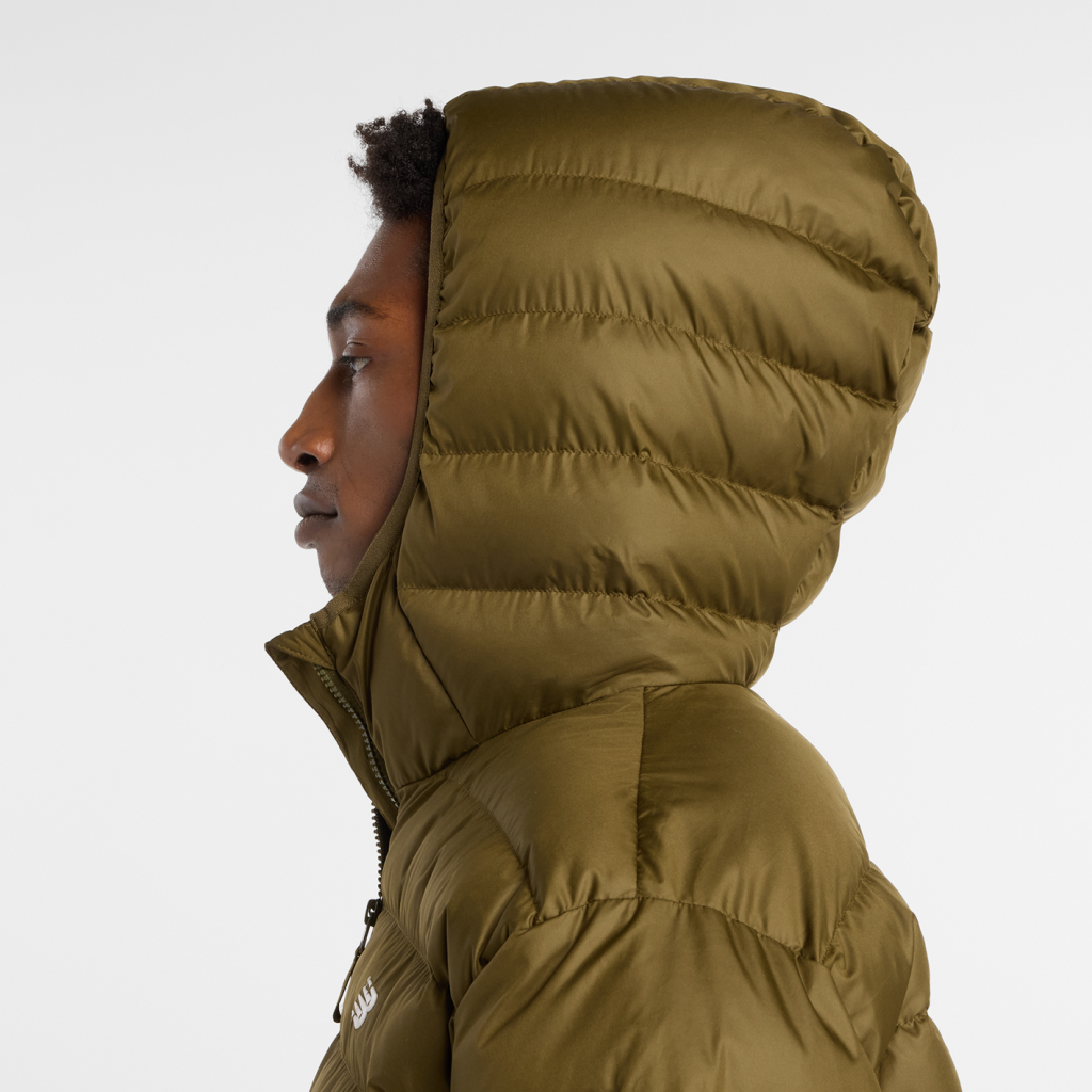 New Balance Hooded Puffer Jacket in GRÜN