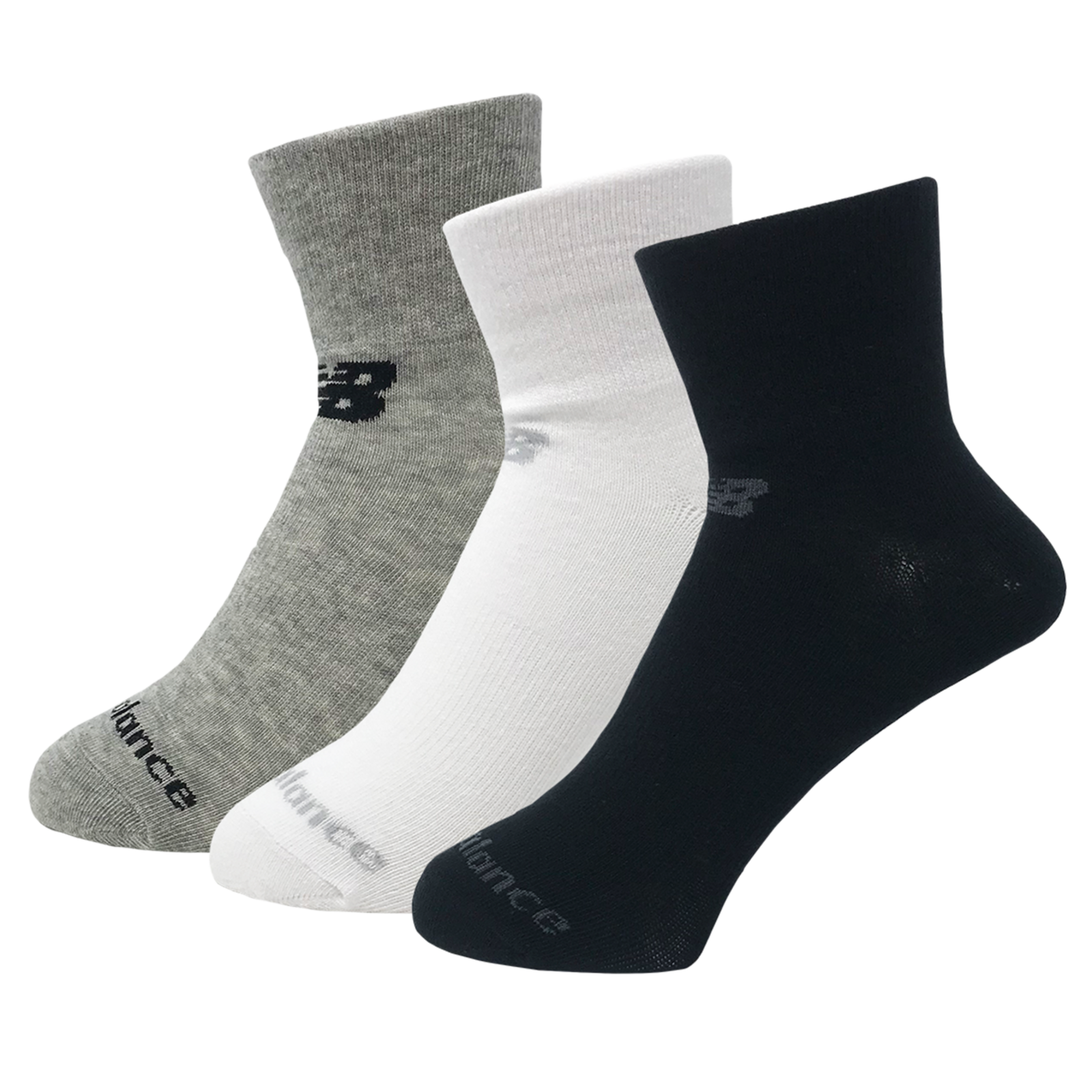 New Balance NB PF Cotton Flat Knit Ankle Socks 3 Pair in MEHRFARBIG