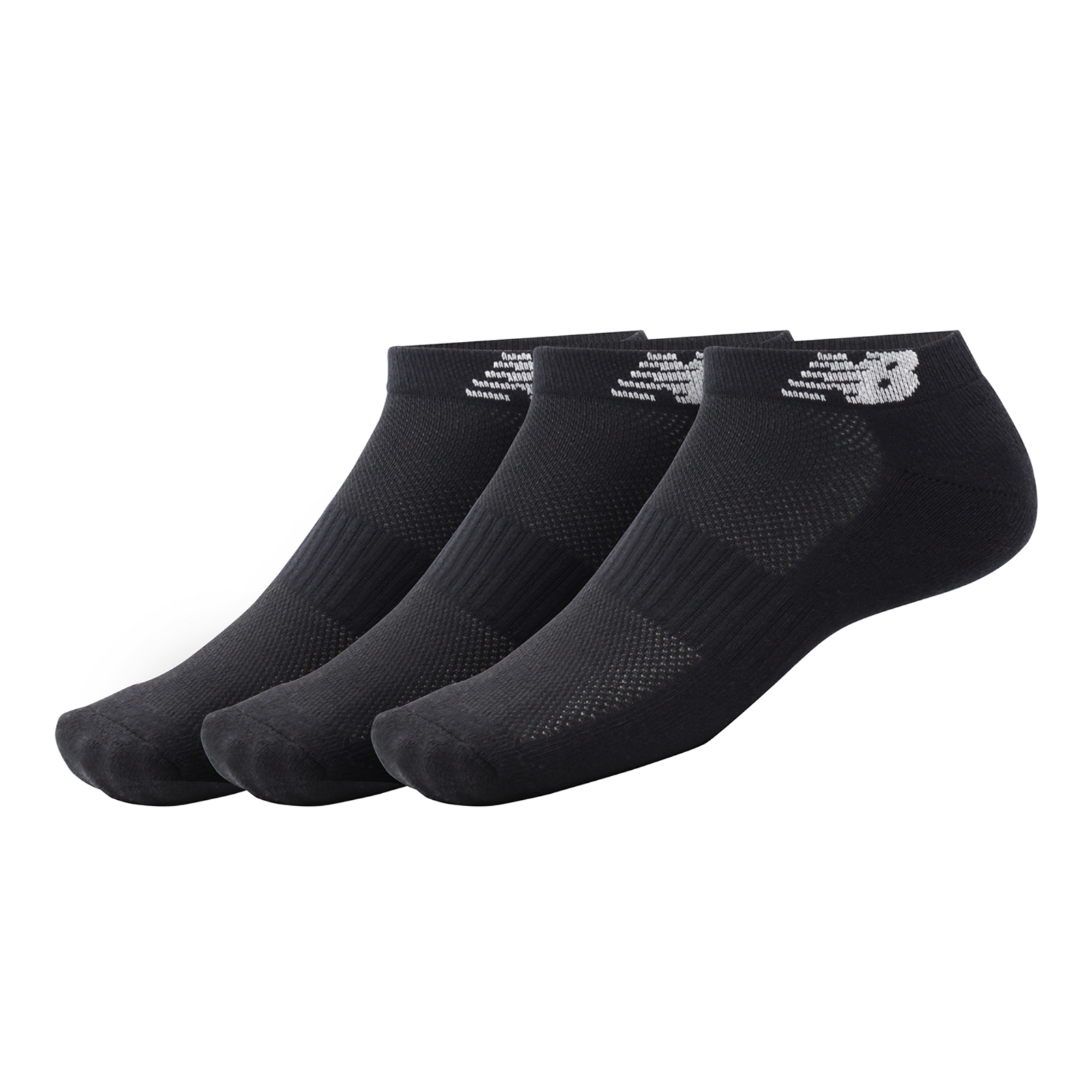 New Balance Unisex Response Performance No Show Socks 3 Pack in SCHWARZ