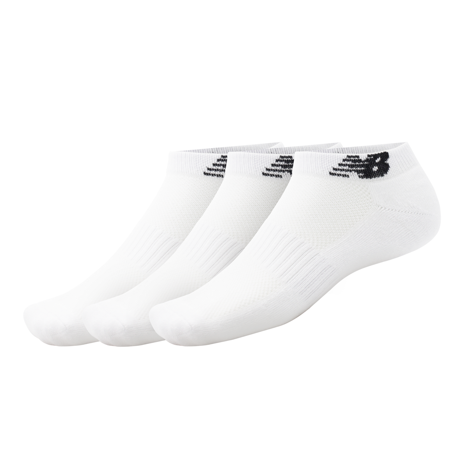 New Balance Unisex Response Performance No Show Socks 3 Pack in WEISS