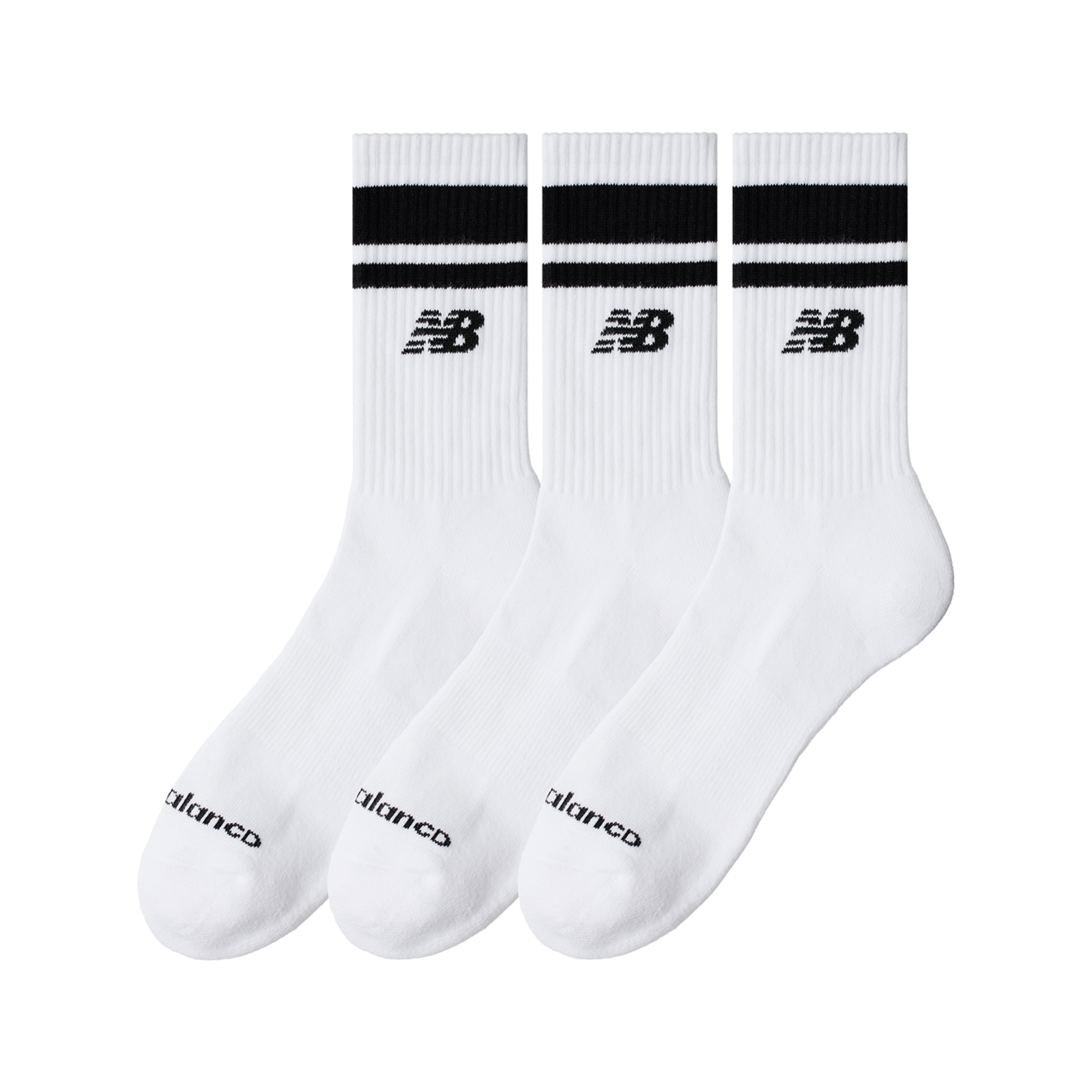 New Balance Everyday Stripe Midcalf 3 Pack in WEISS