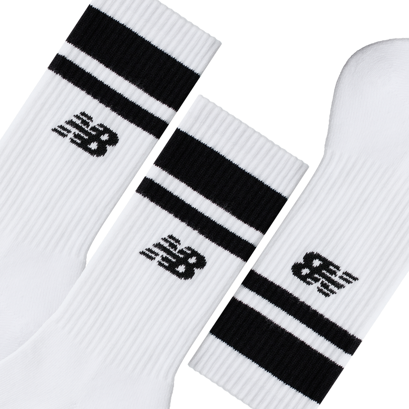 New Balance Everyday Stripe Midcalf 3 Pack in WEISS