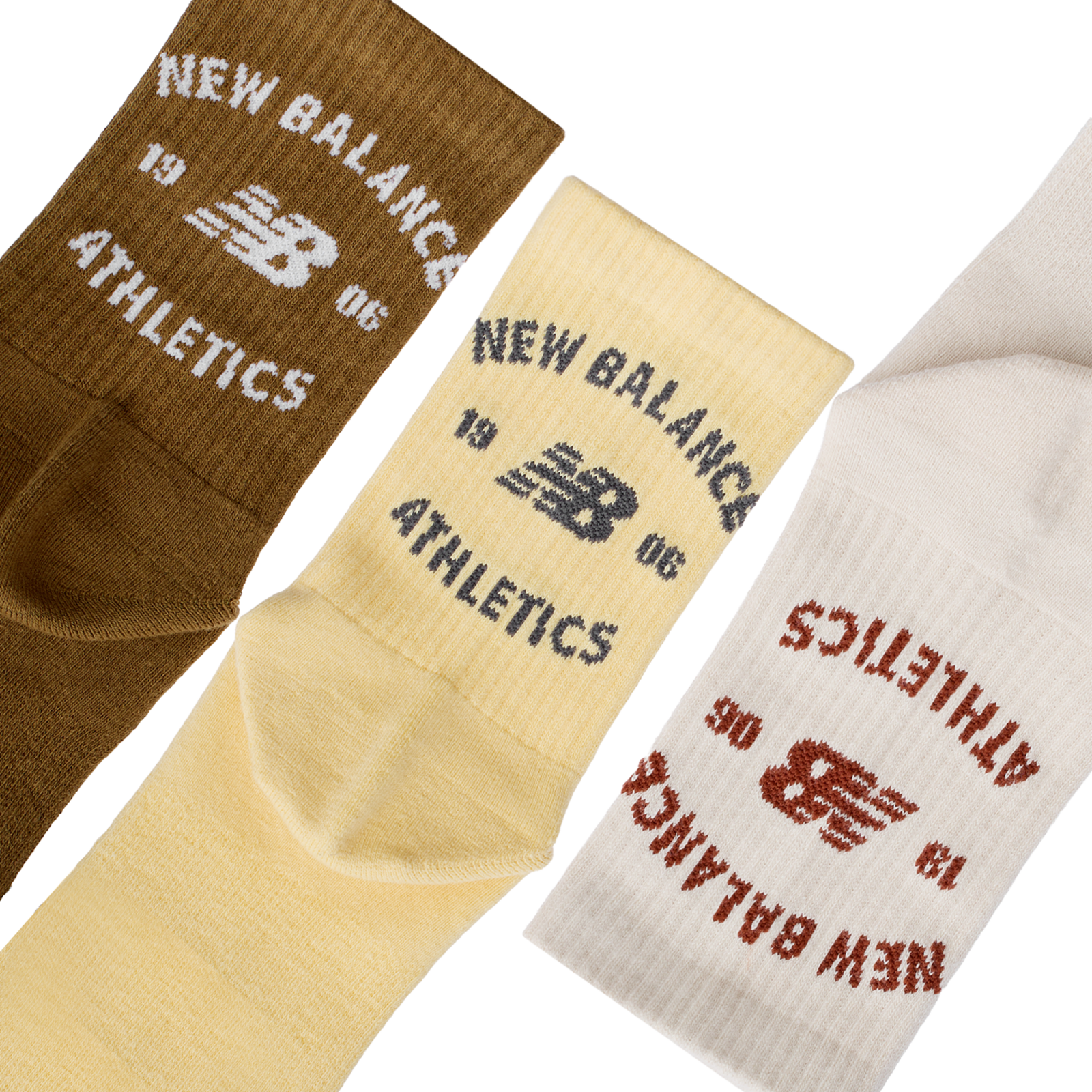 New Balance Graphics QTR Crew Socks 3 Pack in MEHRFARBIG