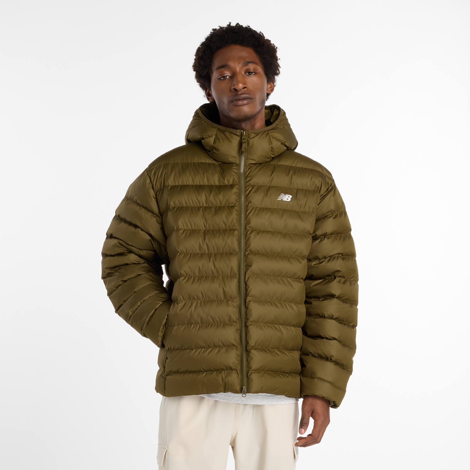 New Balance Hooded Puffer Jacket in