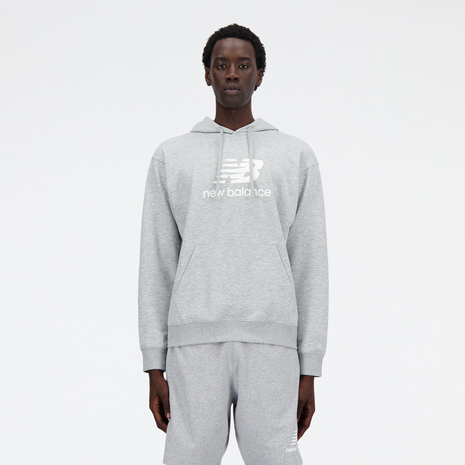 New Balance Sport Essentials Stacked Logo French Terry Hoodie in