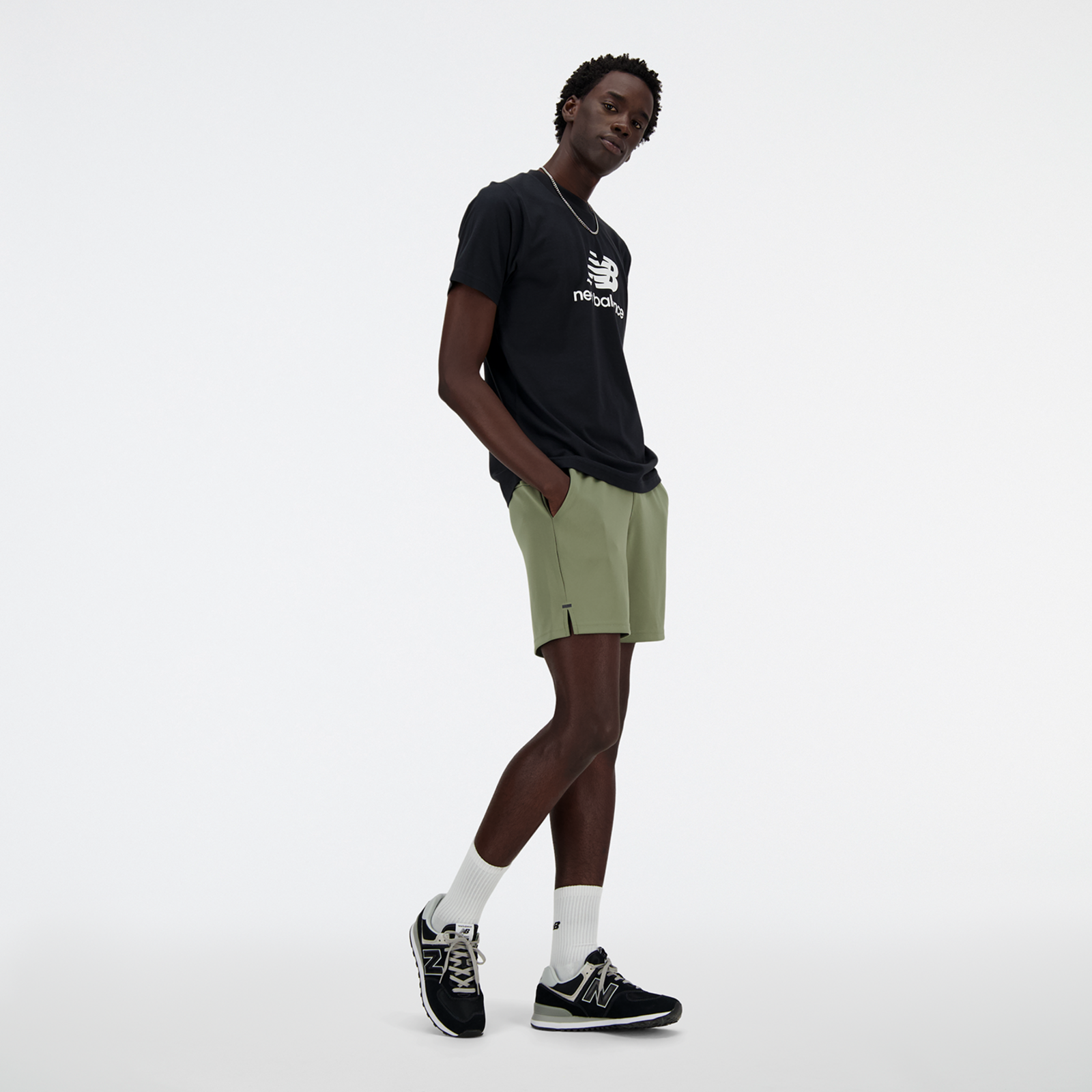 New Balance Sport Essentials Stacked Logo T-Shirt in