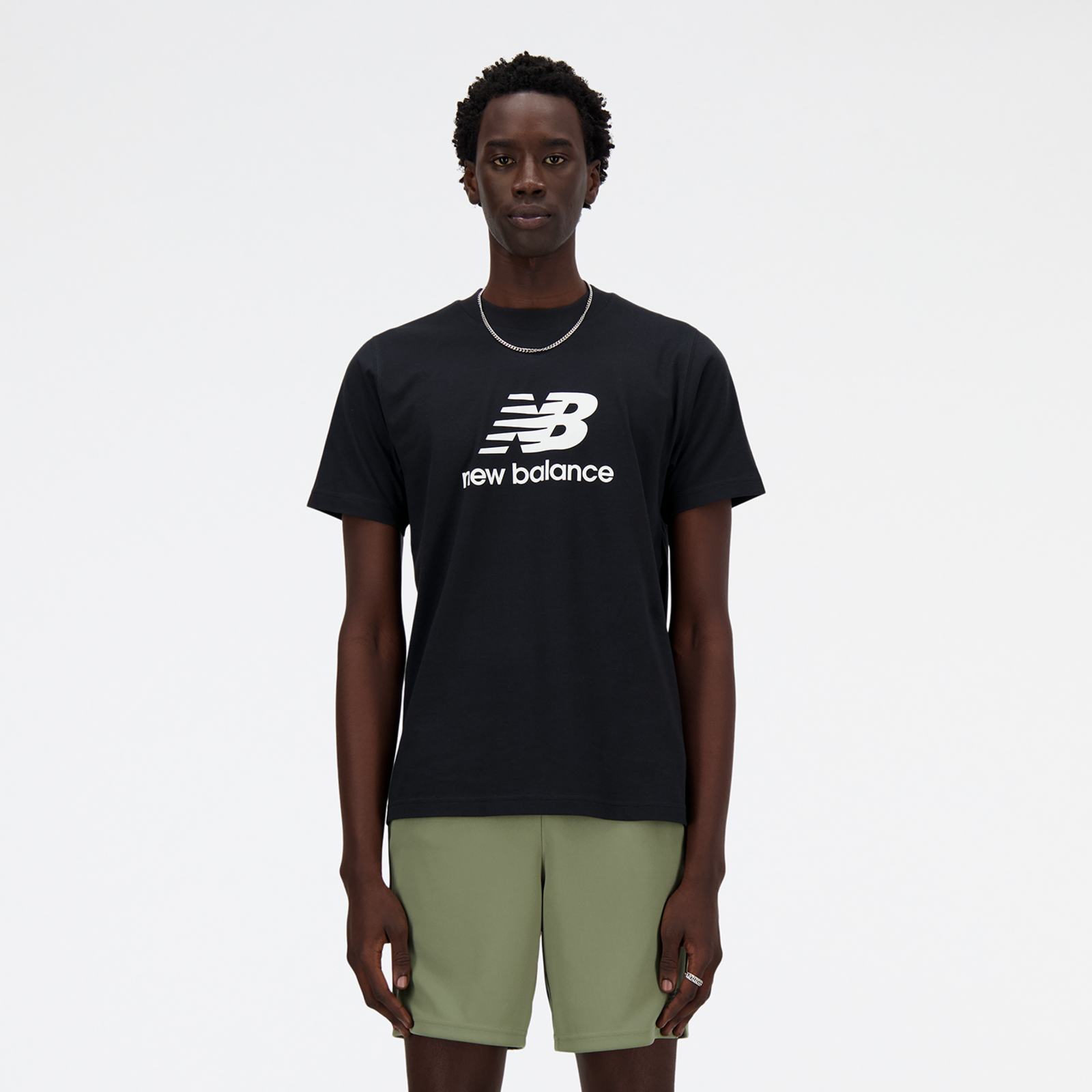 New Balance Sport Essentials Stacked Logo T-Shirt in