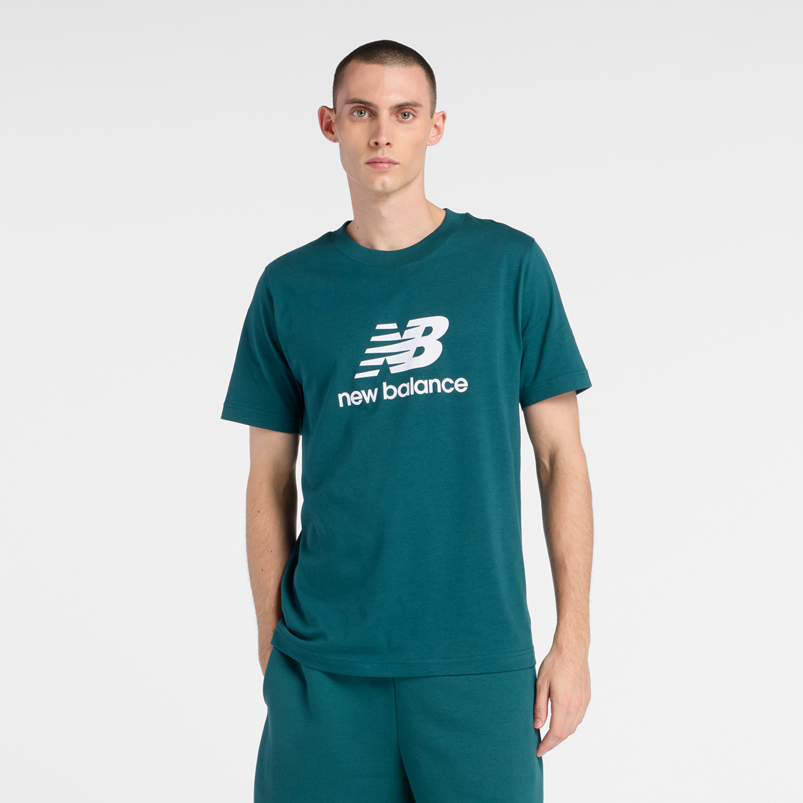 New Balance Sport Essentials Stacked Logo T-Shirt in