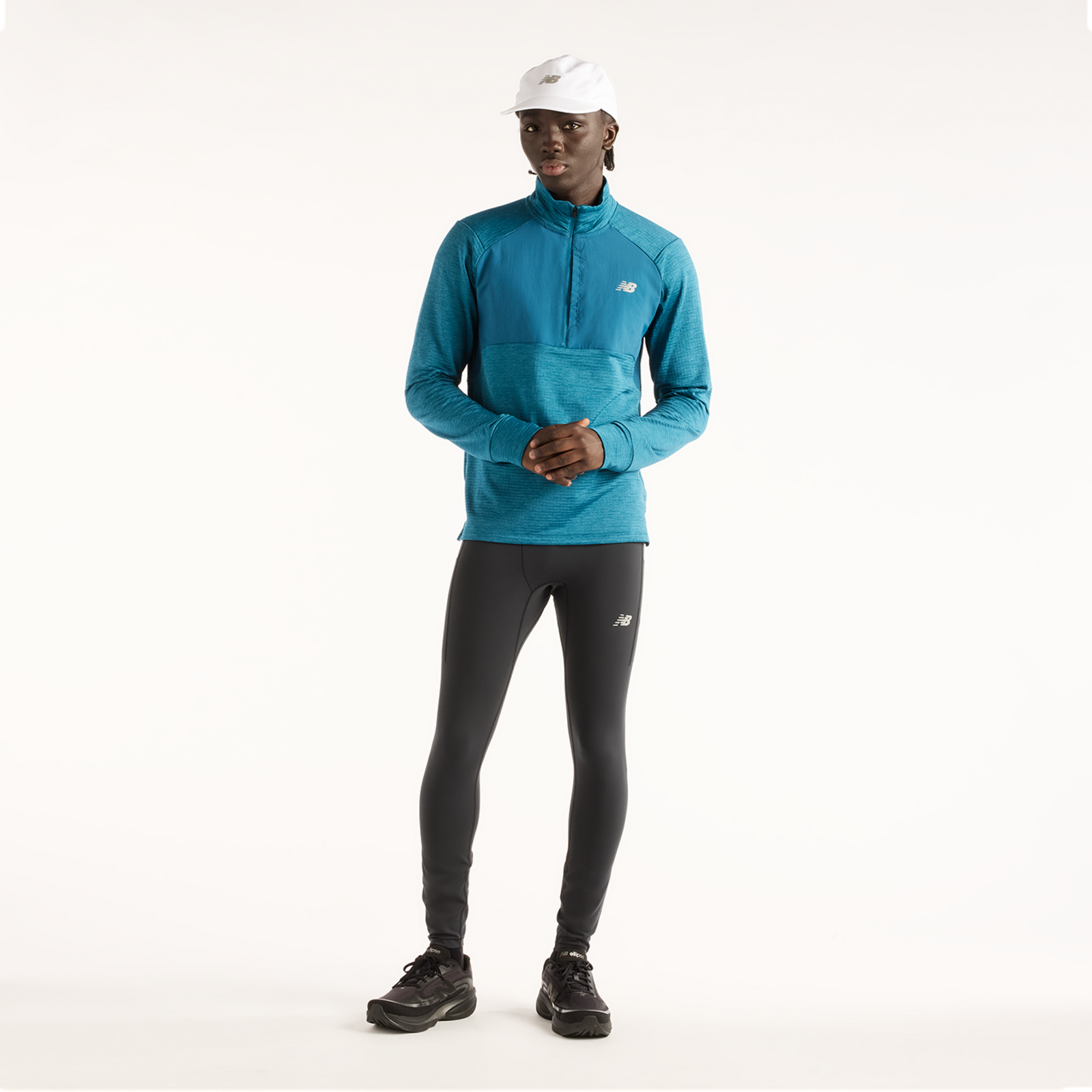 New Balance Athletics Heat Grid 1/2 Zip in BLAU