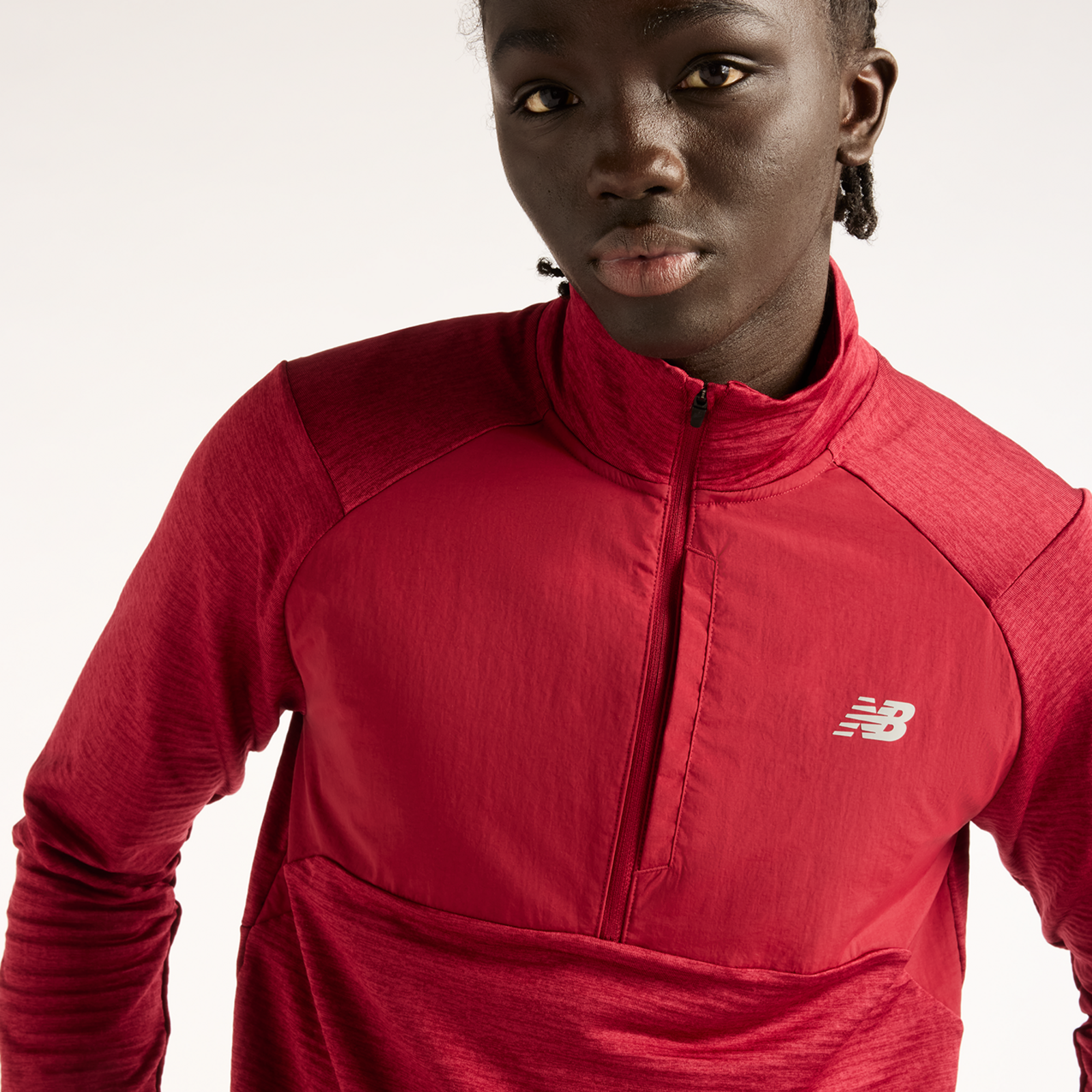 New Balance Athletics Heat Grid 1/2 Zip in ROT