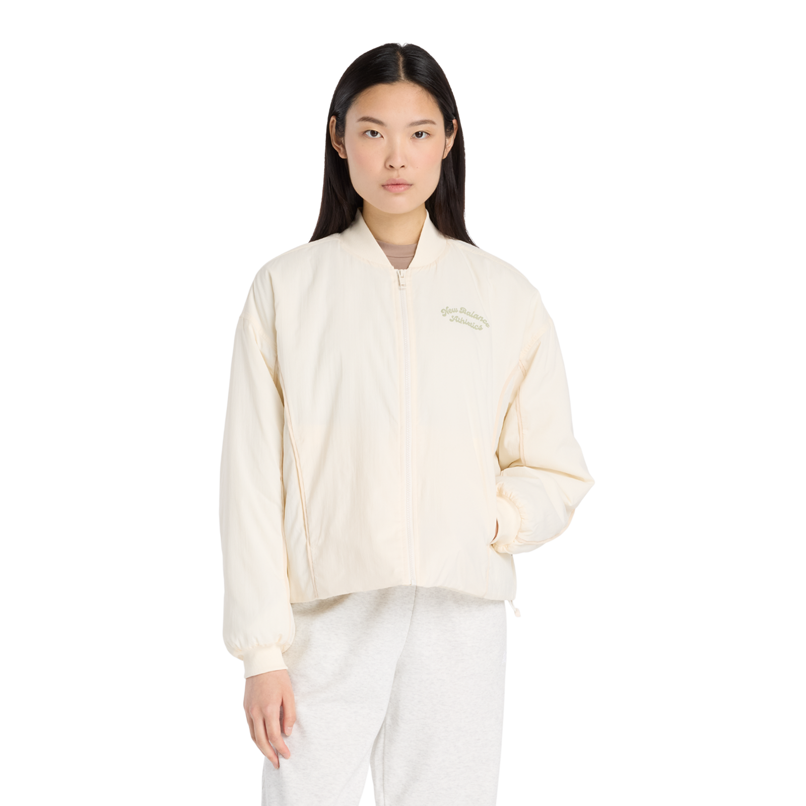 New Balance W Linear Heritage Woven Bomber Jacket in